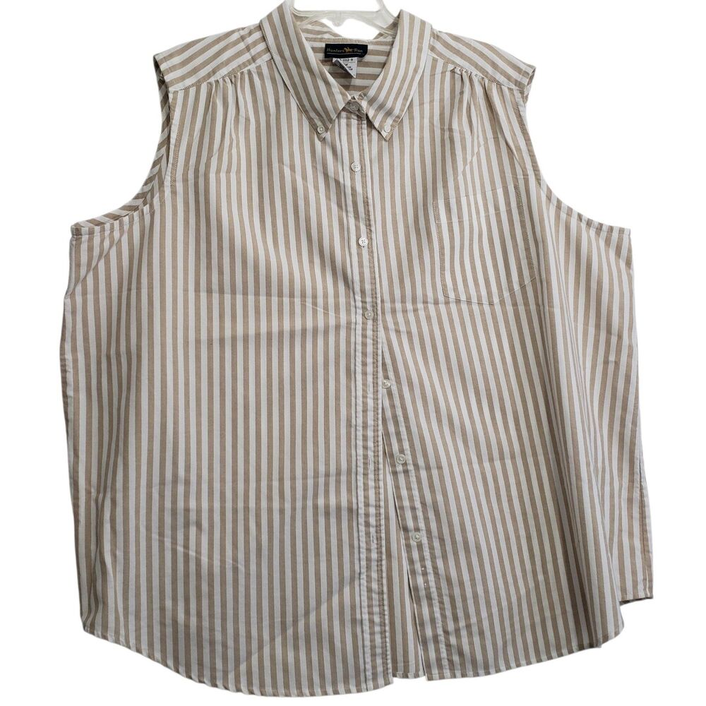 Hunter's Run Women's Size 28W Sleeveless Button Down Striped Blouse